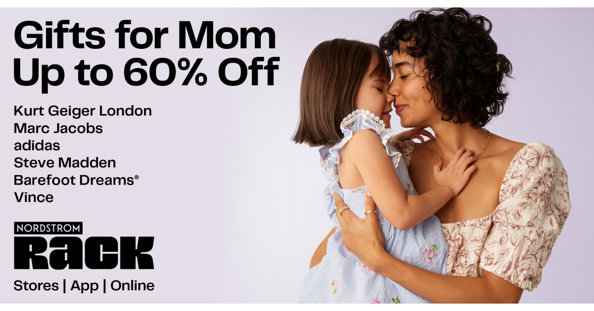 Mother’s Day is just around the corner—and great gifts for Mom are at Nordstrom Rack now. Get up to 60% off handbags, jewelry, fragrance and more from brands she loves, like Marc Jacobs, Kate Spade New York and Vince. Visit Nordstrom Rack for more details.
