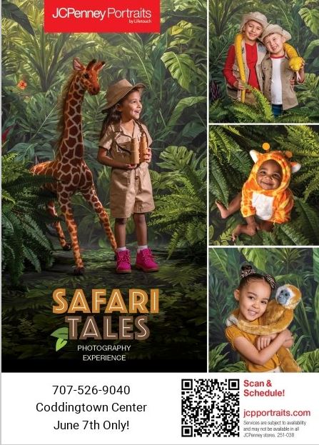 Visit jcpportraits.com and schedule your photo experience today! Located in Coddingtown Center, Santa Rosa, CA. June 7th only.